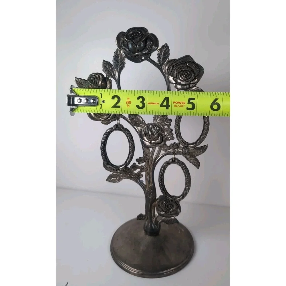 Godinger Silver Art Co. Plated Hanging Picture Frame Tree Roses Flowers Vintage